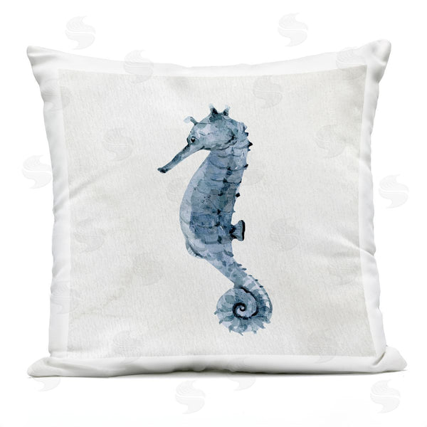 Stupell Industries Kim Allen | Navy Blue Seahorse Watercolor Detail Sea Life Printed Throw Pillow