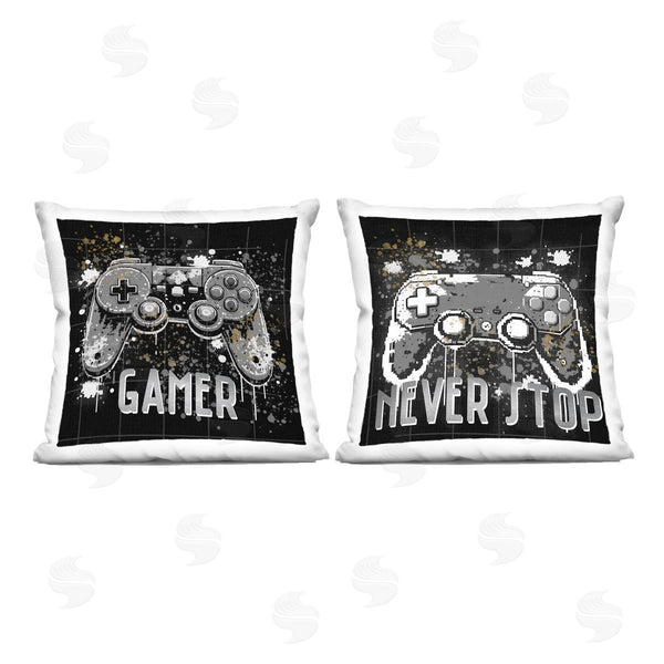 stupell industries Kim Allen | Never Stop Modern Gamer Printed Throw Pillow Set