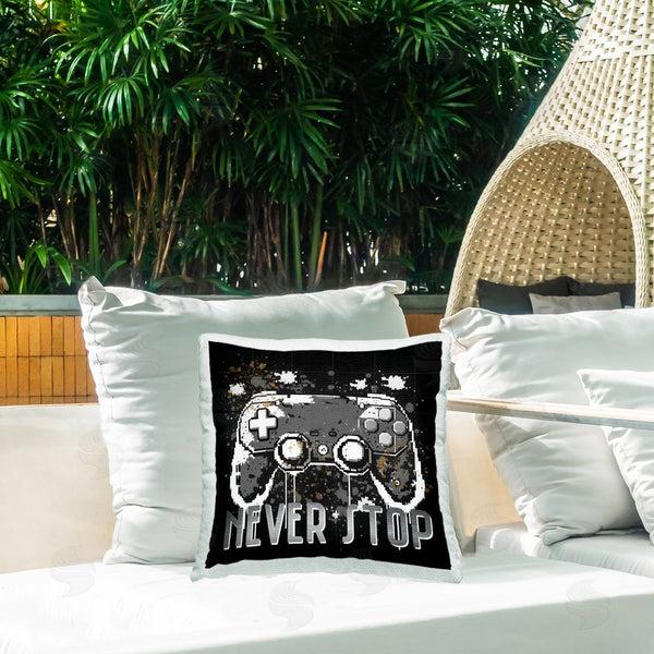 Stupell Industries Kim Allen | Never Stop Pixel Controller Printed Throw Pillow
