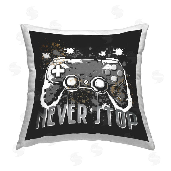 stupell industries Kim Allen | Never Stop Pixel Controller Printed Throw Pillow