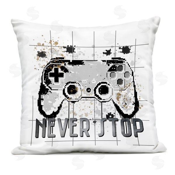 Stupell Industries Kim Allen | Never Stop Pixel Gamer Printed Throw Pillow