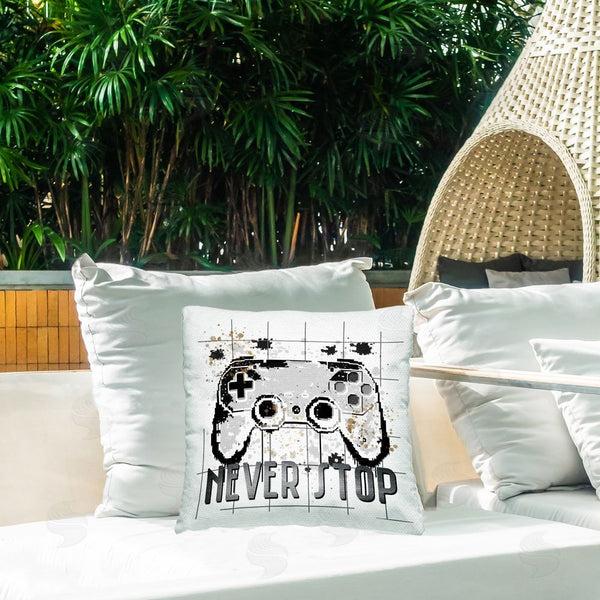 Stupell Industries Kim Allen | Never Stop Pixel Gamer Printed Throw Pillow