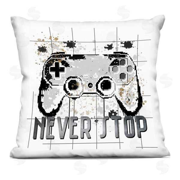 stupell industries Kim Allen | Never Stop Pixel Gamer Printed Throw Pillow