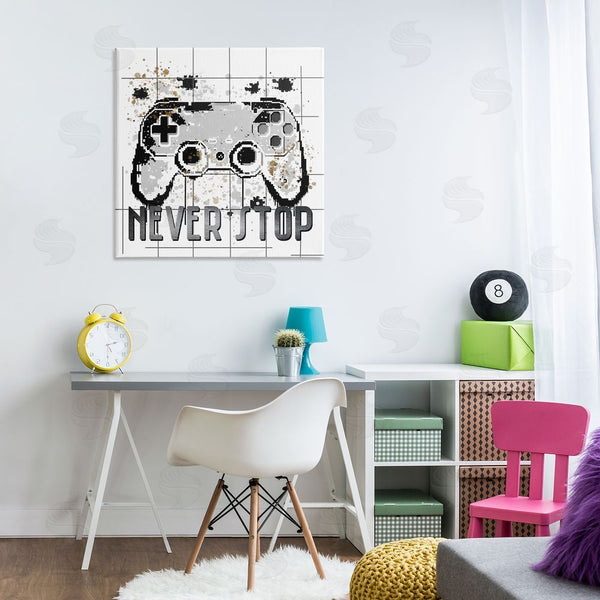 Stupell Industries Kim Allen | Never Stop Pixel Gamer Wall Art