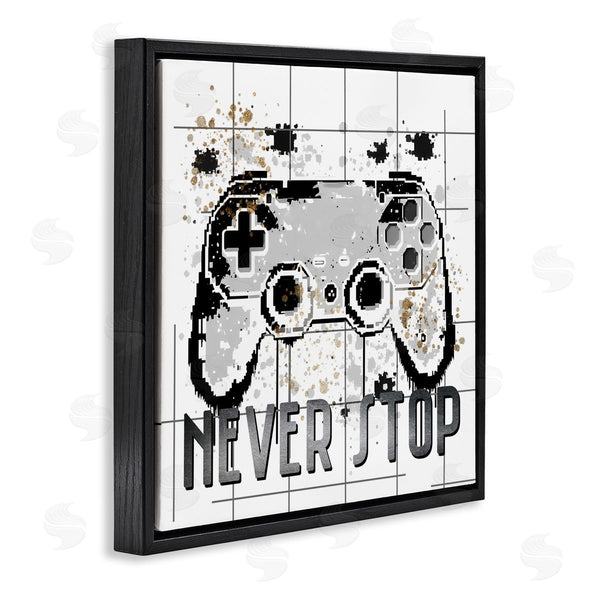 Stupell Industries Kim Allen | Never Stop Pixel Gamer Wall Art