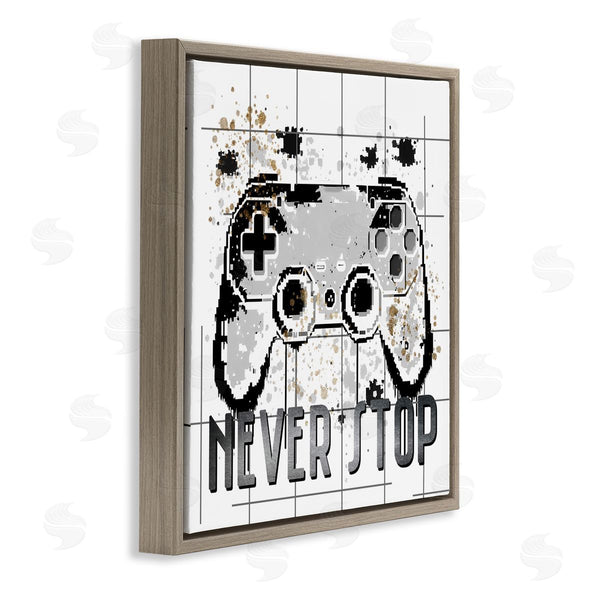 Stupell Industries Kim Allen | Never Stop Pixel Gamer Wall Art