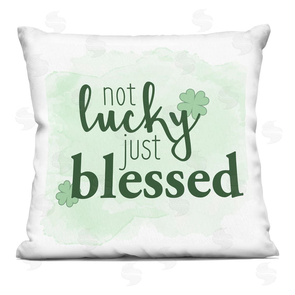 stupell industries Kim Allen | Not Lucky Just Blessed Shamrock Printed Throw Pillow