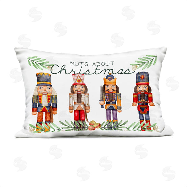 Stupell Industries Kim Allen | Nuts About Christmas Nutcrackers Printed Throw Pillow