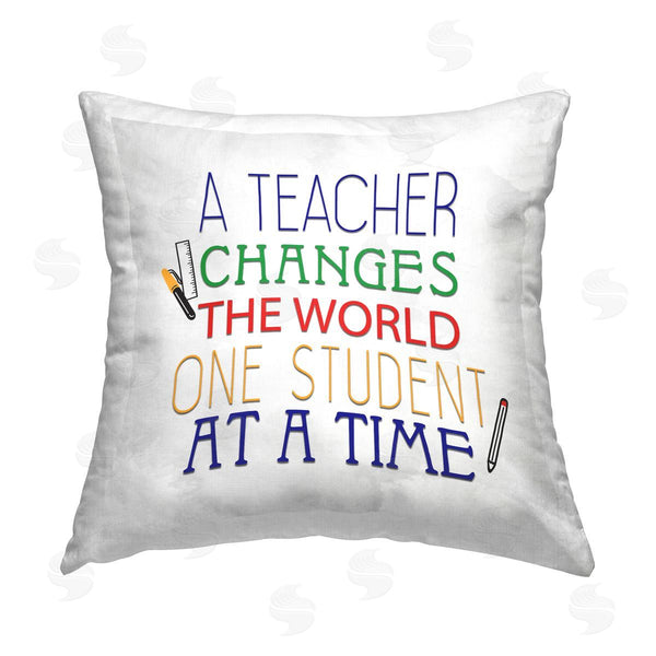 stupell industries Kim Allen | One Student At A Time Printed Throw Pillow