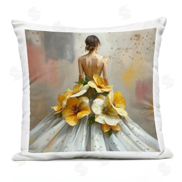 Stupell Industries Kim Allen | Opulent Ball Gown Portrait Printed Throw Pillow