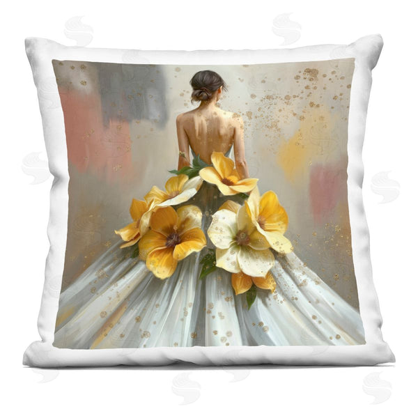 stupell industries Kim Allen | Opulent Ball Gown Portrait Printed Throw Pillow