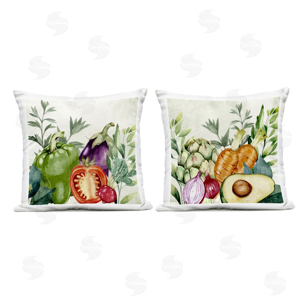 Stupell Industries Kim Allen | Organic Kitchen Garden Vegetables Printed Throw Pillow Set