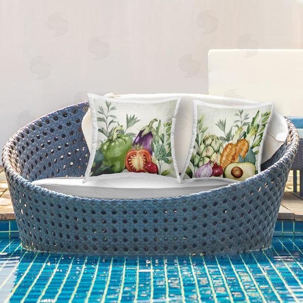 Stupell Industries Kim Allen | Organic Kitchen Garden Vegetables Printed Throw Pillow Set