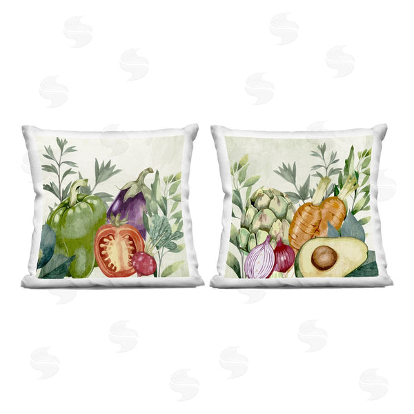 stupell industries Kim Allen | Organic Kitchen Garden Vegetables Printed Throw Pillow Set