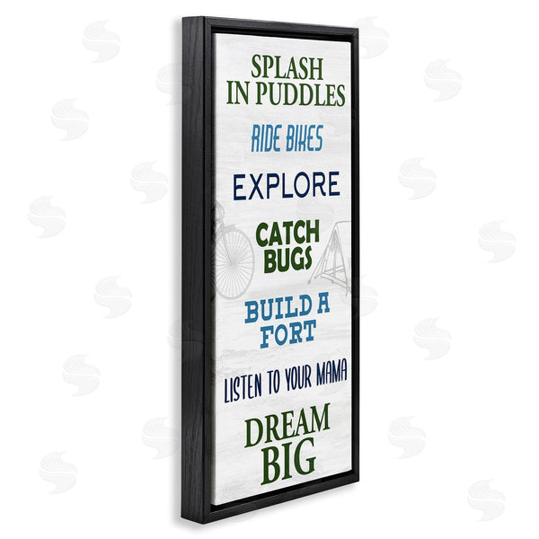 Stupell Industries Kim Allen | Outdoor Adventure Activities Chart Blue Green Phrases