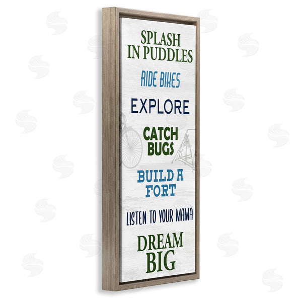Stupell Industries Kim Allen | Outdoor Adventure Activities Chart Blue Green Phrases