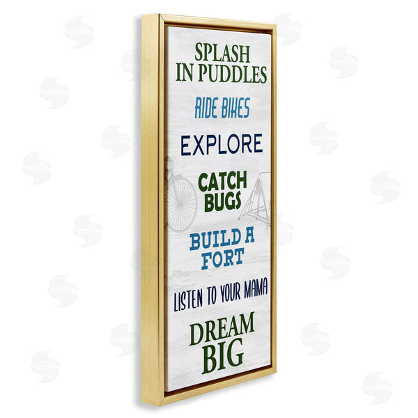 Stupell Industries Kim Allen | Outdoor Adventure Activities Chart Blue Green Phrases