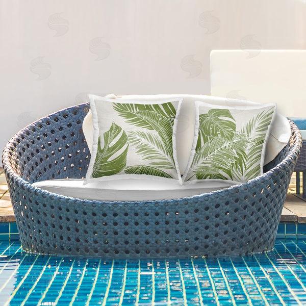 Stupell Industries Kim Allen | Overlapping Palm Leaves Printed Throw Pillow Set