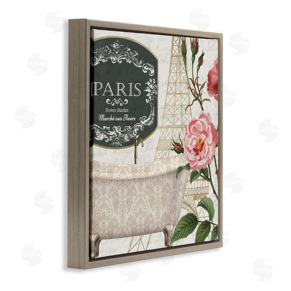 Stupell Industries Kim Allen | Paris Flower Market Bath Tub Wall Art