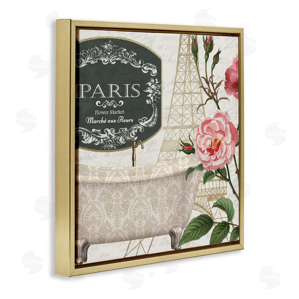 Stupell Industries Kim Allen | Paris Flower Market Bath Tub Wall Art