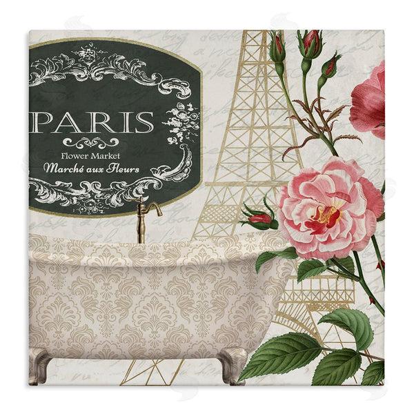 stupell industries Kim Allen | Paris Flower Market Bath Tub Wall Art