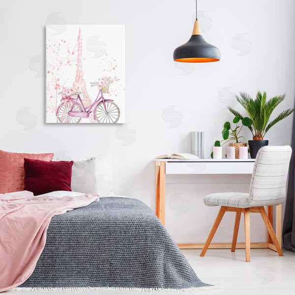 Stupell Industries Kim Allen | Parisian Bicycle & Modern Splatter Wall Art