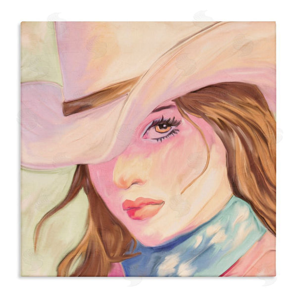 stupell industries Kim Allen | Pastel Cowgirl Brunette Wall Art