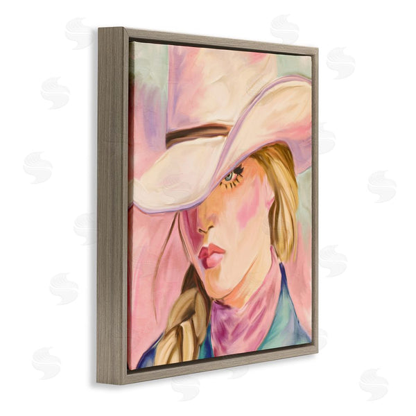 Stupell Industries Kim Allen | Pastel Cowgirl Gaze Beneath Hat Wall Art