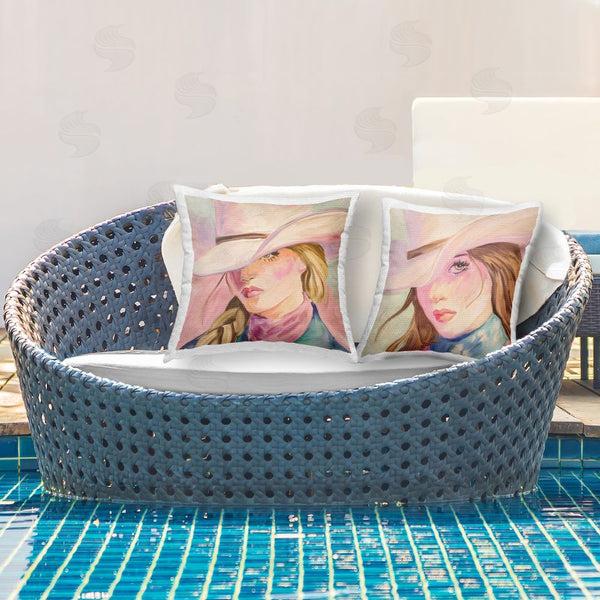 Stupell Industries Kim Allen | Pastel Cowgirls Gazing Printed Throw Pillow