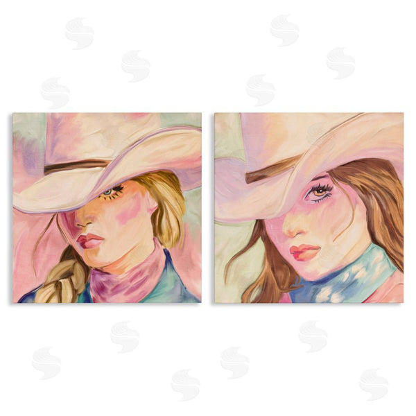stupell industries Kim Allen | Pastel Cowgirls Gazing Wall Art