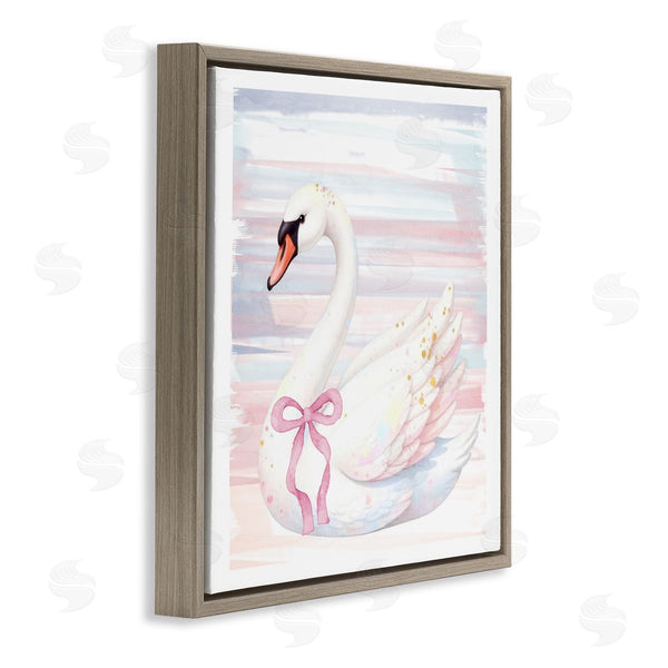 Stupell Industries Kim Allen | Pastel Swan With Ribbon Wall Art