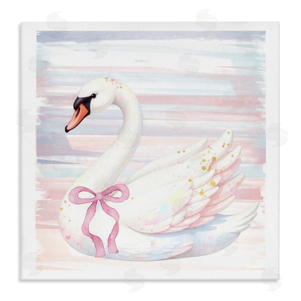 stupell industries Kim Allen | Pastel Swan with Ribbon Wall Art