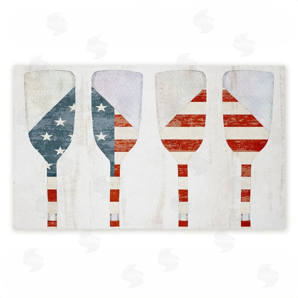 stupell industries Kim Allen | Patriotic Flag Boat Paddles Non-Woven Door Mat