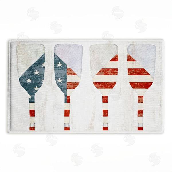 stupell industries Kim Allen | Patriotic Flag Boat Paddles Plush Bath Mat
