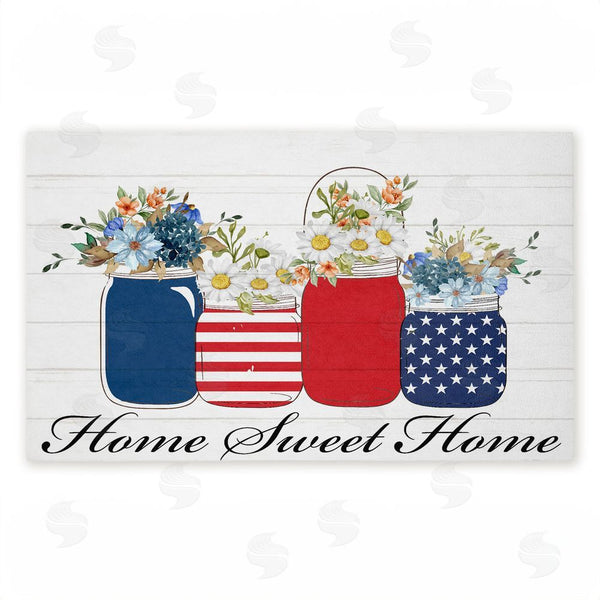 stupell industries Kim Allen | Patriotic Flower Jars Non-Woven Door Mat