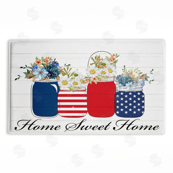 stupell industries Kim Allen | Patriotic Flower Jars Plush Bath Mat