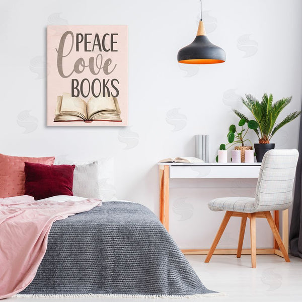 Stupell Industries Kim Allen | Peace Love Books Wall Art