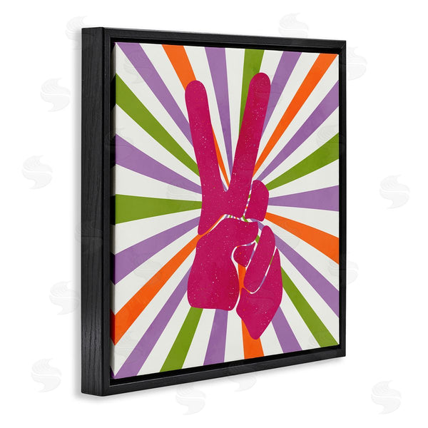 Stupell Industries Kim Allen | Peace Sign On Stripes Wall Art