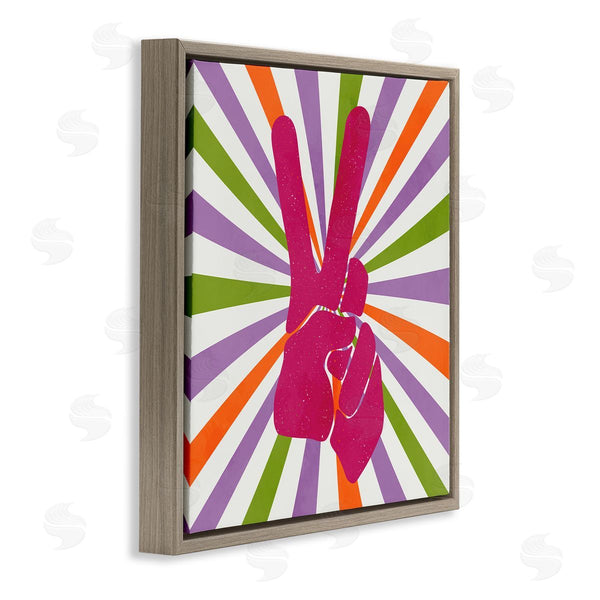 Stupell Industries Kim Allen | Peace Sign On Stripes Wall Art