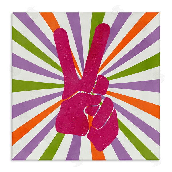 stupell industries Kim Allen | Peace Sign on Stripes Wall Art