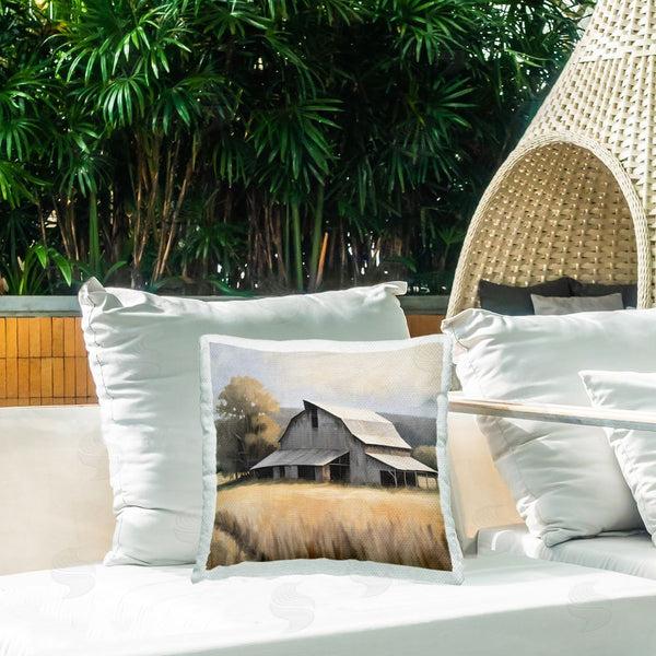 Stupell Industries Kim Allen | Peaceful Barn In Field Printed Throw Pillow