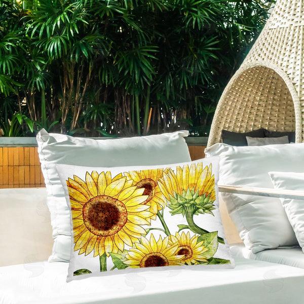 Stupell Industries Kim Allen | Peeking Sunflower Blooms Printed Throw Pillow