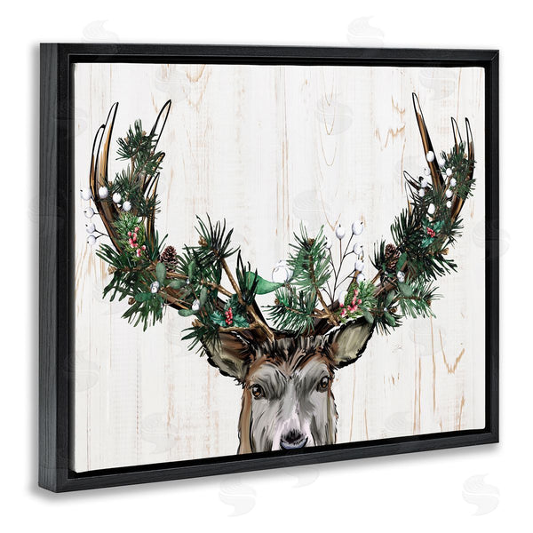 Stupell Industries Kim Allen | Pine Garland Deer Antlers Wall Art