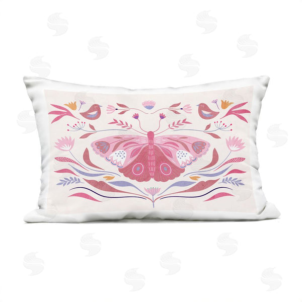 Stupell Industries Kim Allen | Pink Boho Butterfly Throw Pillow