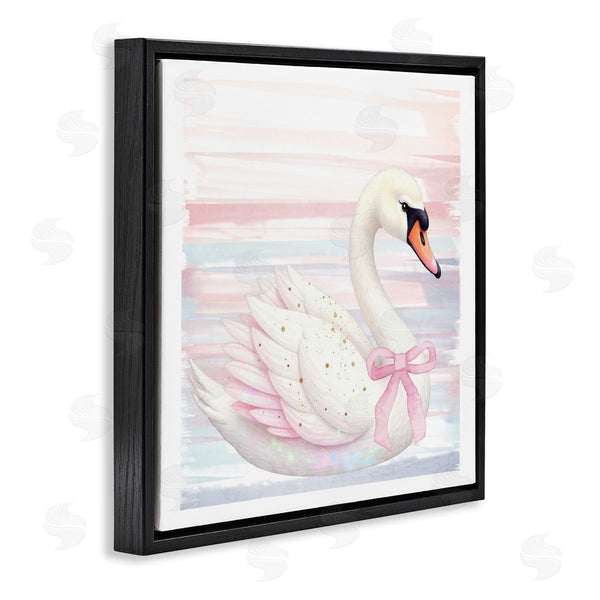 Stupell Industries Kim Allen | Pink Swan With Ribbon Wall Art