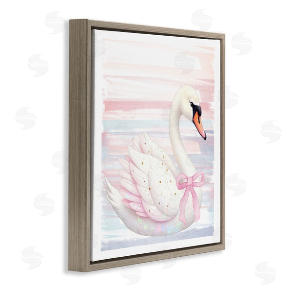 Stupell Industries Kim Allen | Pink Swan With Ribbon Wall Art