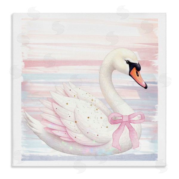 stupell industries Kim Allen | Pink Swan with Ribbon Wall Art