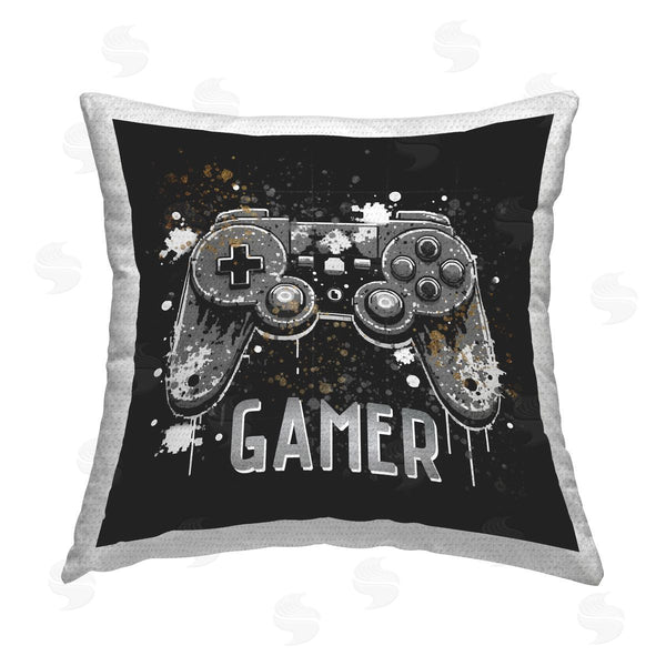 Stupell Industries Kim Allen | Pixel Style Gamer Printed Throw Pillow