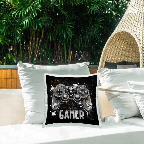 Stupell Industries Kim Allen | Pixel Style Gamer Printed Throw Pillow