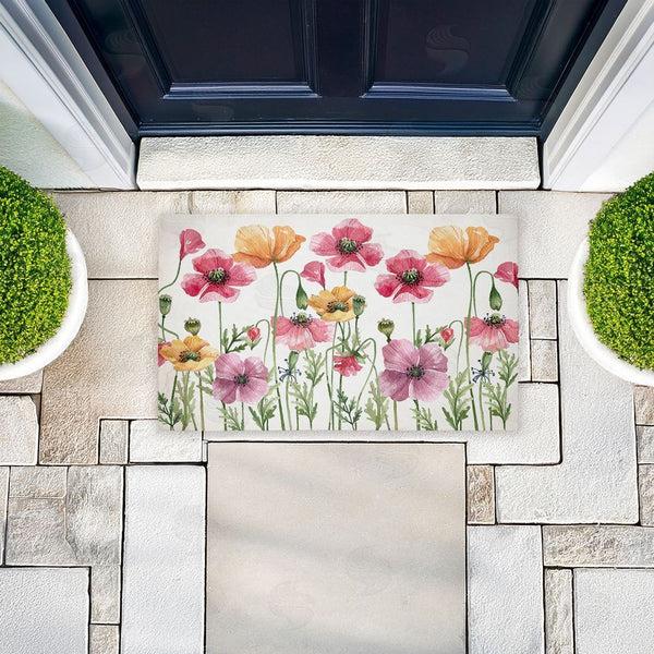 Stupell Industries Kim Allen | Poppy Place Flower Garden Non-Woven Door Mat